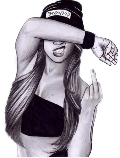 Девушка с сигаретой эскиз