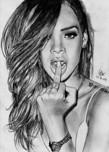 Девочка черно белая