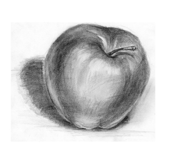 Яблоко карандашом