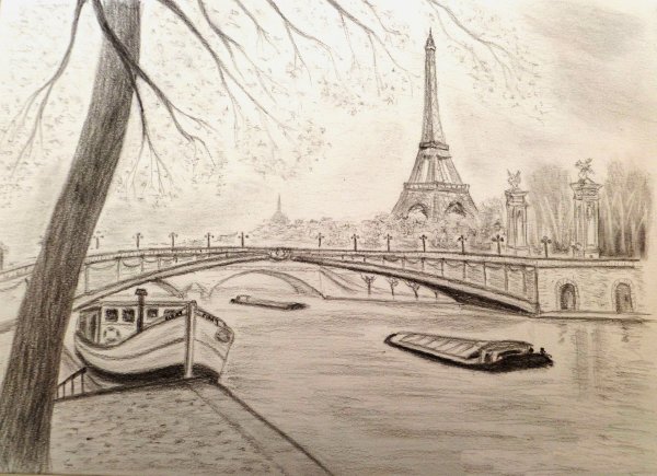 Красивый город карандашом