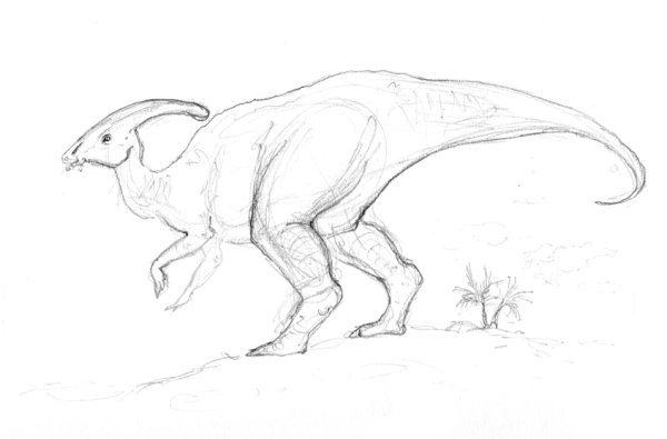 Динозавр карандашом