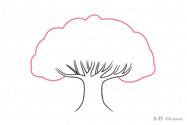 Деревья для срисовки легкие