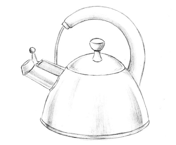 Чайник рисунок карандашом