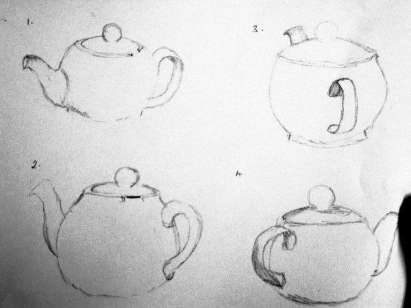 Чайник поэтапно карандашом