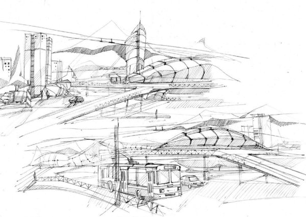 Завод нарисовать карандашом