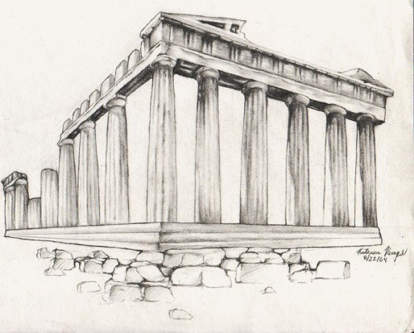 Афинский Акрополь срисовка