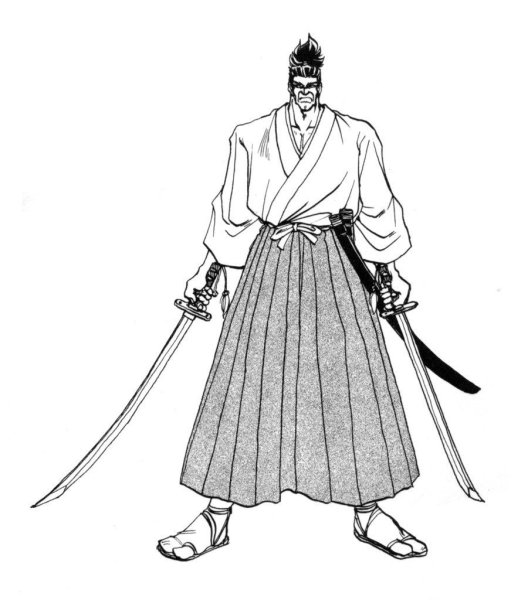 Самурай рисунок карандашом