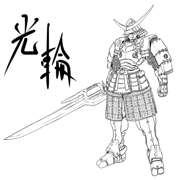 Самурай рисунок карандашом