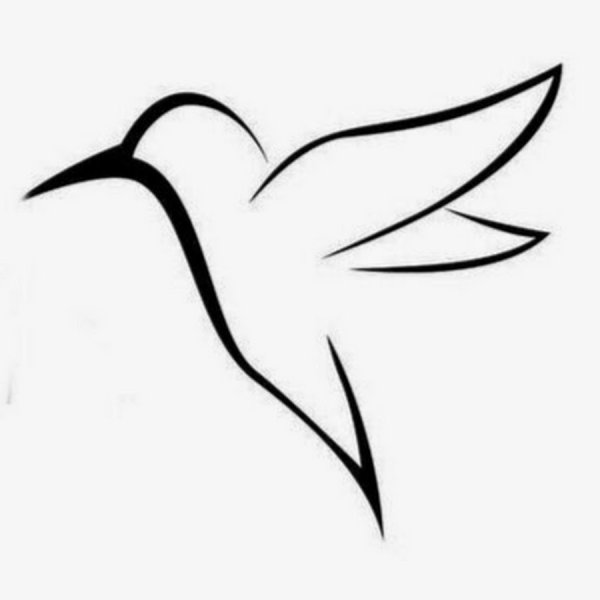 Тату птица контур
