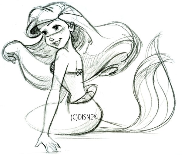 Sketch Glen Keane Ариэль