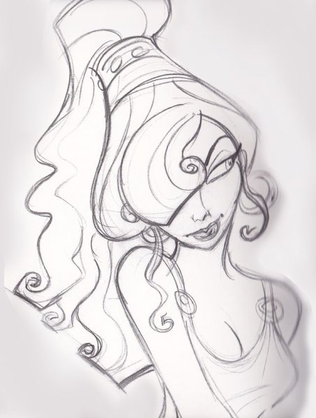 Наброски на рисование принцесса
