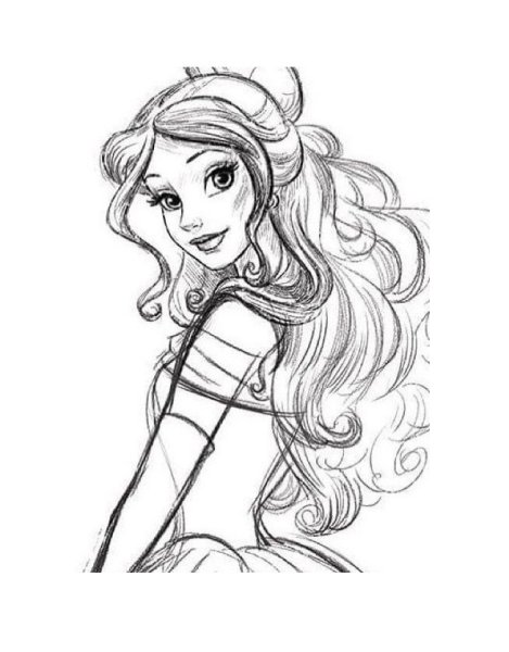 Скетч принцессы Дисней Бель