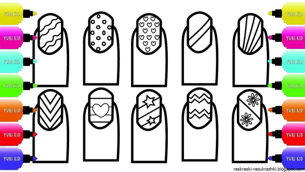 Раскраска маникюр
