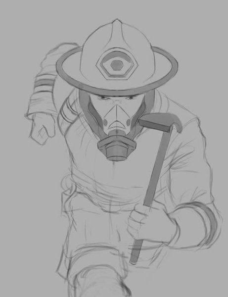 Рисунки для срисовки пожарный