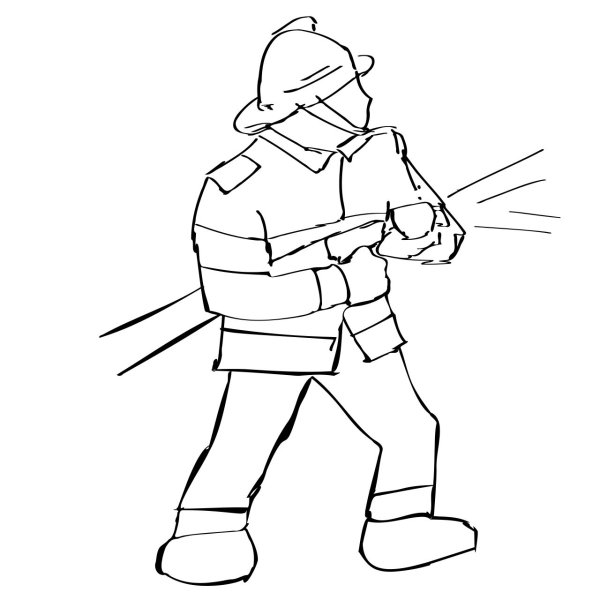 Пожарник карандашом