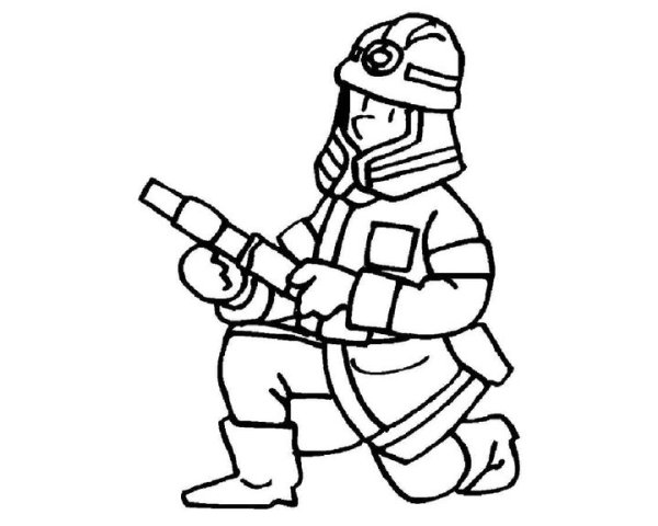 Пожарный рисунок карандашом