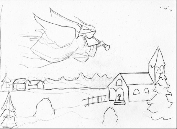 Рисунок на тему зима легкий