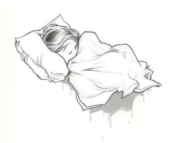 Рисунок спящей девушки