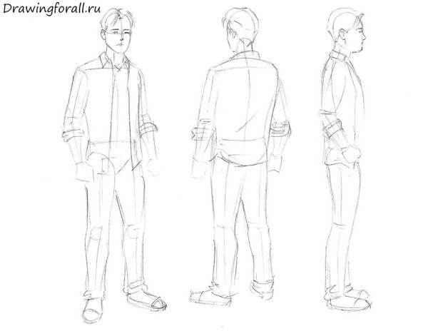 Человек карандашом в полный рост