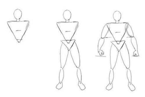 Схема рисунка человека паука