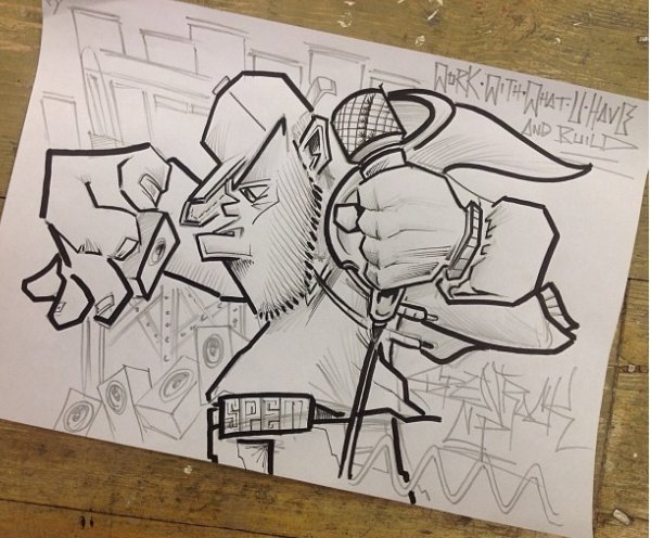 Граффити на бумаге карандашом