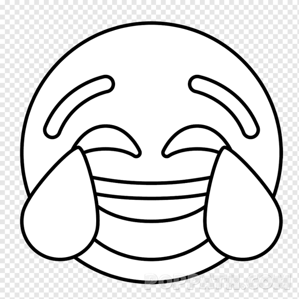 Смеющийся смайлик раскраска