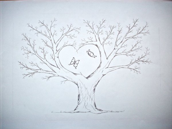 Дерево на ватмане