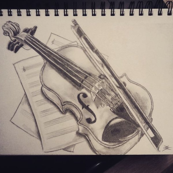Скрипка карандашом