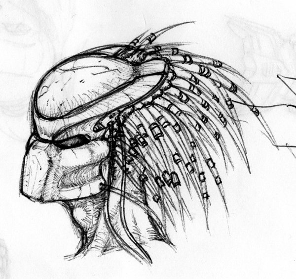 Маска хищника эскиз