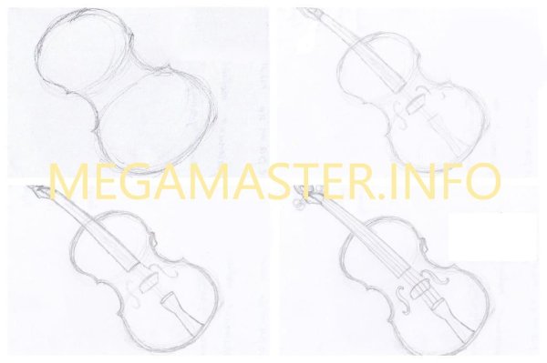 Контур скрипки со смычком