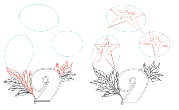 Рисунок на 9 мая поэтапно