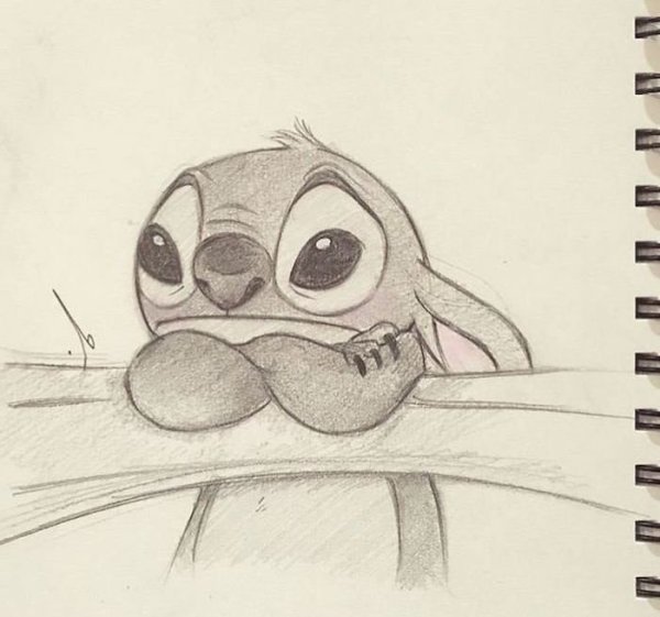 Стич рисунок карандашом для срисовки