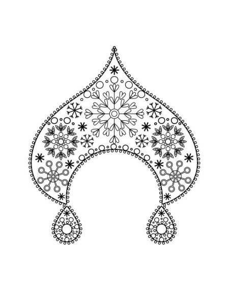 Кокошник раскраска