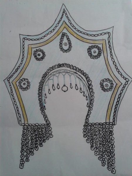 Кокошник нарисовать