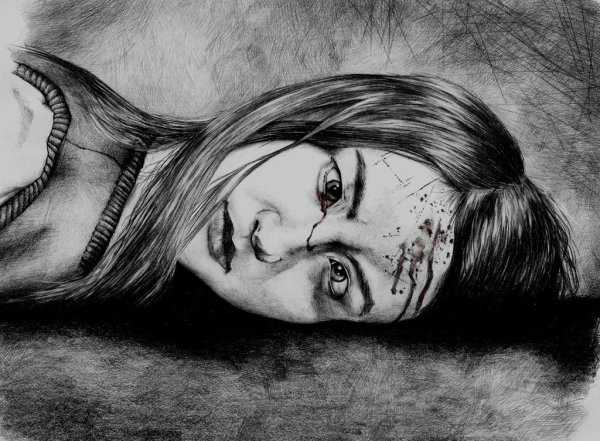 Рисунки для срисовывания страшные