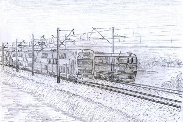Поезд рисунок карандашом