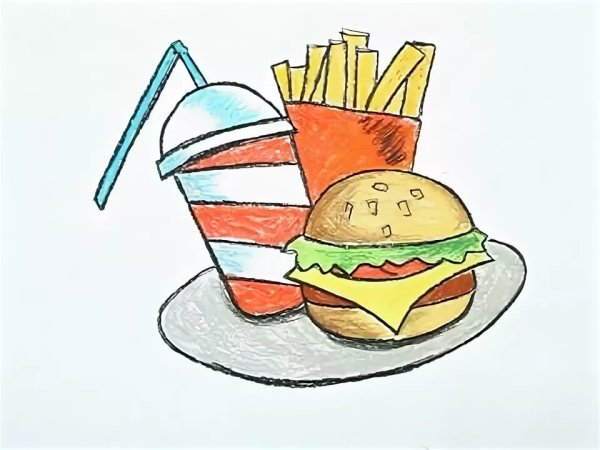 Рисунки еды легкие