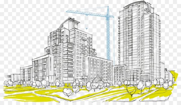 Многоэтажное здание скетч