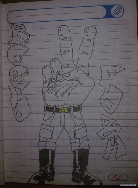 Армейские рисунки в тетради