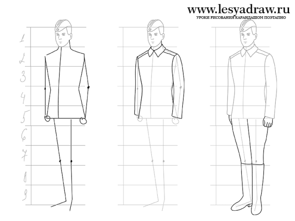 Как нарисовать солдата поэтапно