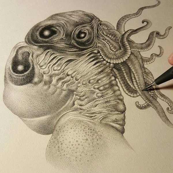 Фантазийные рисунки карандашом