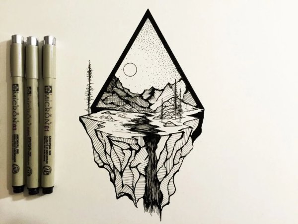 Треугольник рисунок карандашом