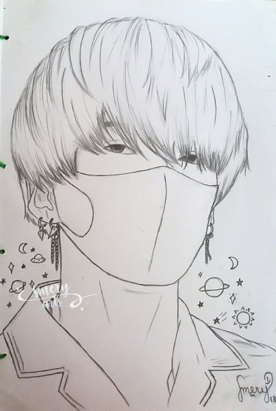 БТС карандашом аниме