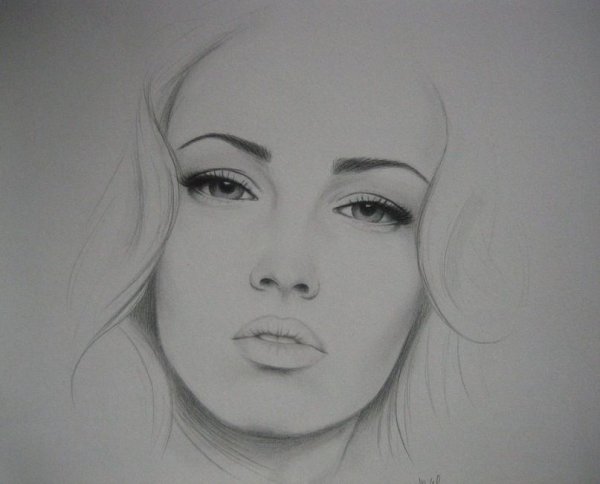 Красивое лицо рисунок карандашом