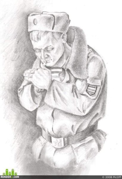 Русский солдат рисунок для срисовки