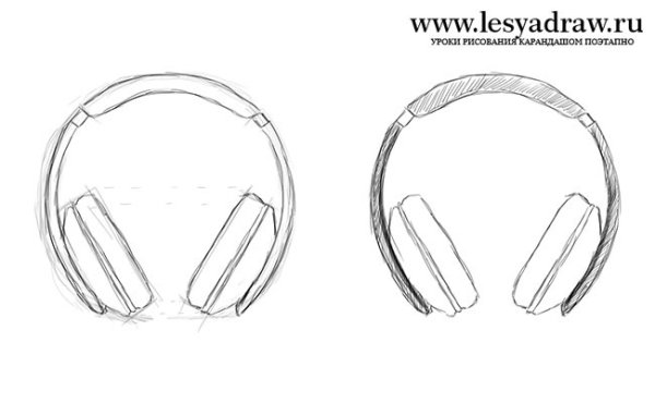 Наушники рисунок карандашом