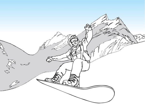 Рисунок сноубордиста