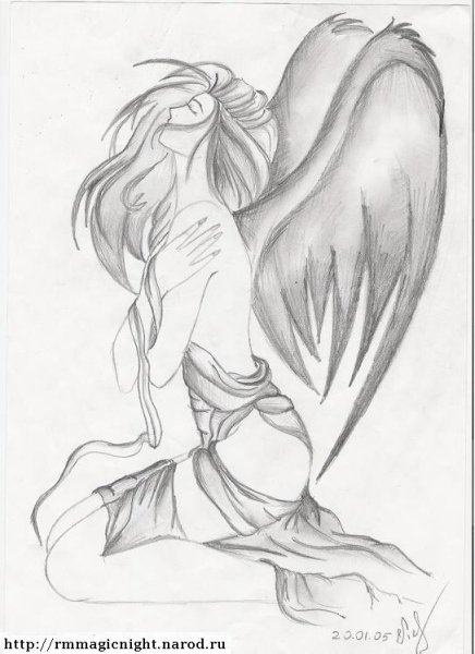 Ангел рисунок карандашом