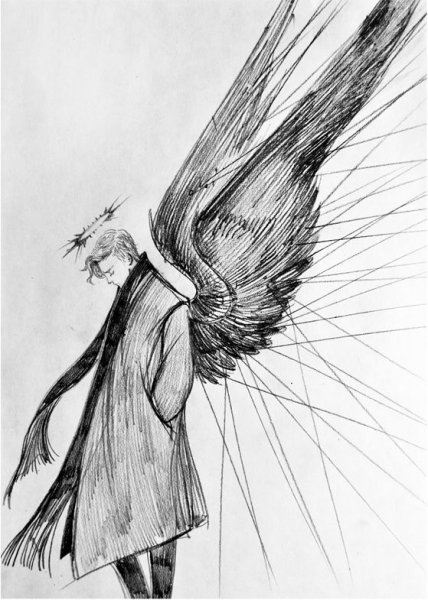 Ангелочек рисунок карандашом