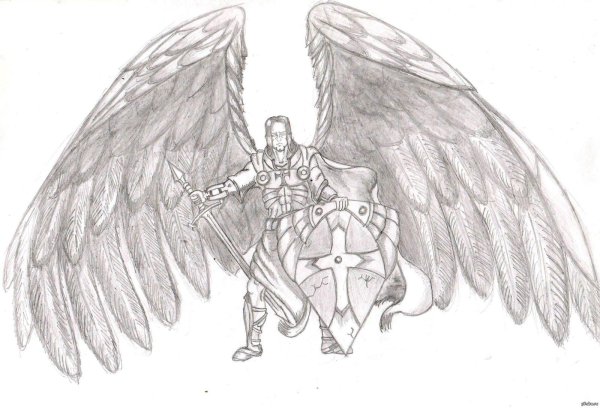 Рисунки карандашом ангелов и демонов